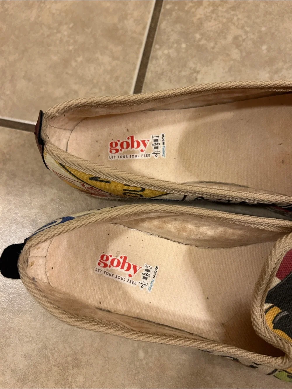 Goby Break Rules Graphic Canvas Slip-On Flats